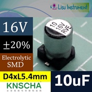 10uF 16V 60mA 20% D4xL5.4mm Aluminum Electrolytic Capacitor 126RV0140
