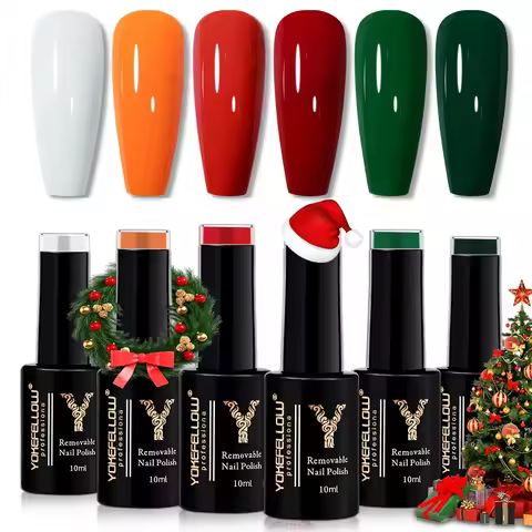 YOKE FELLOW 10ML 6 Colors Gel Nail Polish Kit Soak-Off LED UV Nails Varnish DIY Manicure New Year Ch