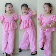 LILAC PUFFSLEEVES PANTS TERNO FOR KIDS (3-9 YRS OLD) kids outfit girl kids girl clothing