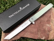 TACTICAL GEARZ Pocket Knife for EDC! G10 Handle! D2 Steel Tanto Blade! Includes Sheath! (Oris Ice)