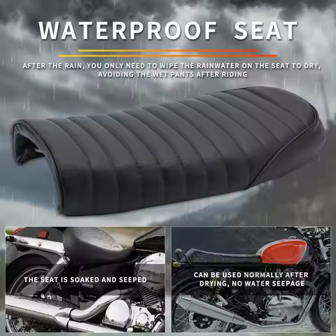 Black/Brown Motorcycle forCafe Racer Seat Scrambler Vintage Flat Saddle Flat pan Retro Seat For Hond