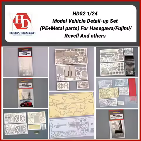 Hobby Design HD02 1/24 Model Vehicle Detail-up Set (PE+Metal parts) For Hasegawa/Fujimi/Revell And o