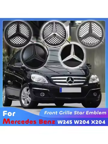 Front Grille Star OE Style Emblem Chrome Silver For Mercedes Benz B-Class W245 09-11 B180 B200 B250 