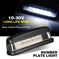 12V 24V 6 LED Car Truck Number License Plate Light Rear Tail Light Waterproof for Trailer Bus Lorry