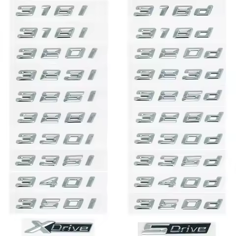 Car 3D ABS Letters Suitcase Logo Badge Emblem Stickers Sticker For BMW 3 Series 320d 325d 328d 330d 