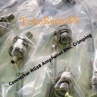 BNC Connector RG58 Crimping Amphenol Cable Connector