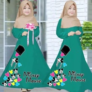 Gamis Anak Murah Gambar Mickey mouse Ukuran 5-11 Tahun Baju Muslim Anak Terbaru
