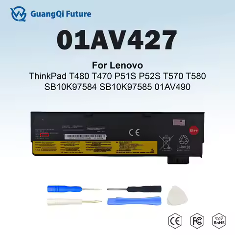 72Wh 01AV427 Battery 10.8V 61++ 01AV427 01AV425 For Lenovo thinkpad T480 T470 P51S P52S T570 T580 A4