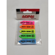 Aopai 5 Colour Arrow Index "SIGN HERE" Sticky Notes 12mm x 45mm Sign Here Sticker