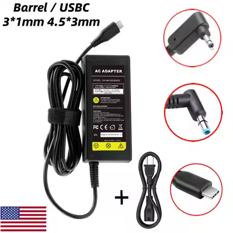65W USB Type C Charger Adapter Laptop Power Supply For HP Chromebook Lenovo Acer