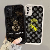 HK-40 Real Madrid logo Shockproof Casing for Black and White Silicone Samsung A25 A04s A05S A34 A15 