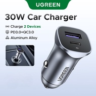 UGREEN 30W Car Charger / Dual Ports USB-A & USB-C / Type A Type C Car Charger