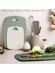 廚房砧板，塑料砧板三件套，厚砧板適合肉類、蔬菜和水果，具有易握手柄，可用洗碗機清洗