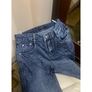 PRELOVED ECINOS DENIM STRAIGHT JEANS UK M DARK BLUE