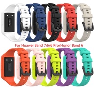 Soft Silicone Sport Band Straps For Huawei Band 7/Band 6 Pro/Huawei Band 6/Honor Band 6 Smart Wristband Bracelet Replacement Watch Strap
