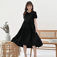 CLOUWNY - Dress Wanita Sunday Midi Dress Premium Cotton Rayon