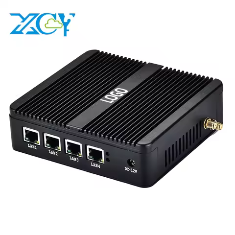 XCY Fanless Industrial Mini PC Celeron N2830 4x LAN HDMI VGA SIM Slot 4G Modem WiFi Win7/10 Linux Fo