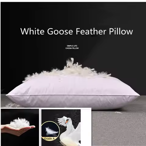 100% White Goose Feather Pillow Five-star Hotel Goose Feather Pillow Single Healthy Memory Pillow Or