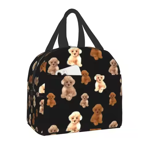 Teacup Poodle Dog Portable Lunch Box for Women Multifunction Pet Lover Thermal Cooler Food Insulated