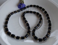 天然和田墨玉 桶珠 髮晶 鈦晶 頸鍊 項鍊 手鍊 藝術