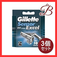 [×3 pieces] Gillette Sensor Excel dedicated spare blades, 10 pieces 【Direct from Japan】