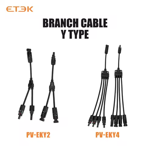 ETEK Y-Type Solar Panel Connector 2Y 4Y 30A IP68 Waterproof Compatible for Solar System for Industri