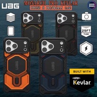 Monarch Pro Kevlar IPhone 18 Pro Max /17 ProMAX可通用MagSafe磁吸 重型軍規防撞手機殼-紅點黑色-KEVLAR BLACK