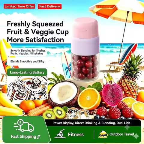 Portable Blender 38 Blades Electric Juicer Cup Rechargeable Smoothie Maker Wireless Automatic Fruit 