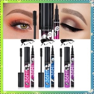 Mascara Waterproof Eye Liners 36H Long Lasting Mascara Bushy Slender Curl Eye Makeup Set(Black Eyeli