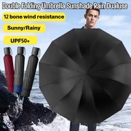 Rain and Shine DualUse Oversized Folding Umbrella Double Sunshade Giant