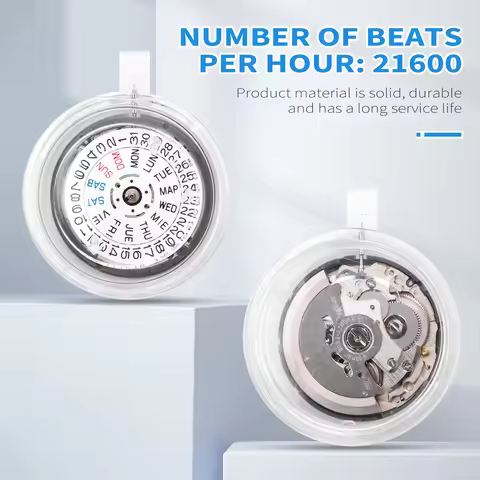 ELBA_NH36 English Date Week Automatic 3.8 O'Clock Crown Watch Movement Mechanical Replacement Parts