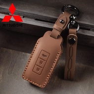For Mitsubishi Xpander Outlander ASX Pajero Eclipse Cross Montero Leather Car Remote Key Case Cover 