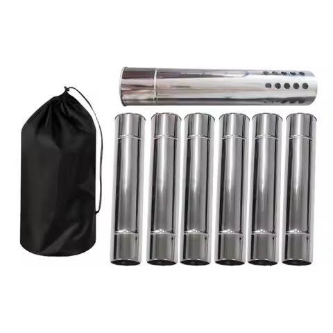 6Pcs Chimney Pipes Flue Furnace Tube Stove Pipe Tube for Picnic Tent Burner
