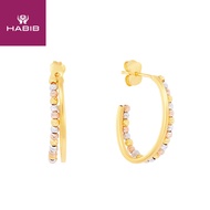 HABIB Oro Italia 916 Yellow, White and Rose Gold Earring GE72590222-TI
