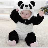Newborn Baby Winter Hooded Romper, Unisex Long Sleeve Bodysuit 3D Print Panda Outfit