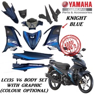 YAMAHA LC135 V6/V7 ORIGINAL BODY KIT WITH GRAPHIC (SIAP TAMPAL) / COVER SET WITH STRIPE SIAP TAMPAL/