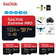 Extreme Pro Flash 128GB Card Micro SD Card SDXC UHS-I 1TB 512GB 256GB 64GB U3 V30 TF Card Memory Card Adapter for Camera