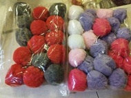 紫色桃紅色紅色灰色白色粉紅色波波毛球DIY聖誕樹佈置5cm