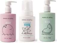 Dabble & Dollop Day at The Beach Bundle, Natural Bubble Bath, Body Wash, Shampoo for Kids, USA-Made,