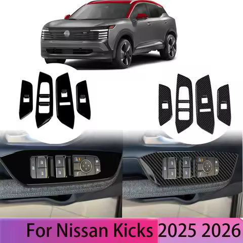 LHD For Nissan Kicks 2025 2026 ABS CarbonFiber Interior Car Accessories Windows Rise Switch Panel Gl