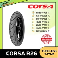 【Tahun 2022】Corsa R26 Motorcycle Tubeless Tyre Corsa Platinum R26 Motor Tayar 120/70-17 984 90 80 17