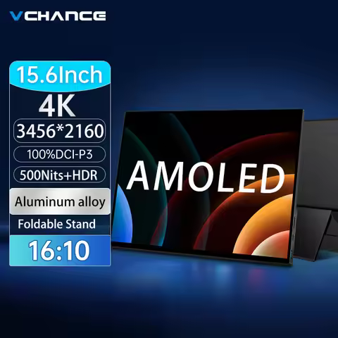 VCHANCE 15.6 Inch 4K Portable Monitor 3456*2160p 100%DCI-P3 500Nits Office Display for PC Laptop Pho