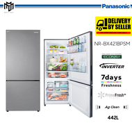 (SAVE 4.0) Panasonic NR-BX421 2 Door Bottom Freezer Refrigerator Steel Door Series 442L Econavi Inverter Fridge - NRBX421BPSM NR-BX421BPSM