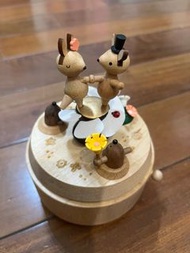 全新 知音文創多旋轉音樂鈴盒 可愛兔子花朵地鼠 日本sankyo機心