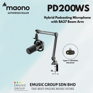 Maono PD200WS Wireless Dual-Mode Dynamic Microphone with BA37 Arm Stand Kit