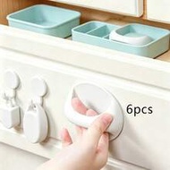 6pcs Self-Adhesive No-Drill Handles, Cabinet Drawer Auxiliary Pulls, Wardrobe, Refrigerator Door Pus