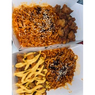 ramen chicken popcorn + cheese