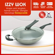 IZZY WOK - Wajan Anti Lengket Anti Gores Terbaik Stainless Cekung Tanpa Minyak Dadar Gulung Fry Pan 