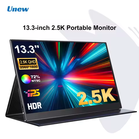 Unew Portable Monitor 13.3 inch 2560*1600 2.5K Gaming Display Screen HDMI Type-C for PS Xbox Switch 