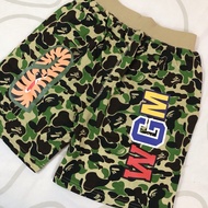 กางเกงขาสั้น ลายพราง ฉลาม A Bathing Ape Bape สีเขียวTH